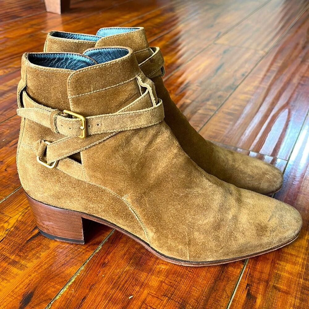 Saint Laurent Paris Blake Jodhpur brown suede ankle boho western cowgirl Boots - Picture 2 of 14